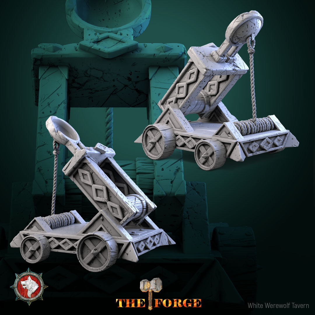Third angle of the dwarven catapult siege engine terrain piece