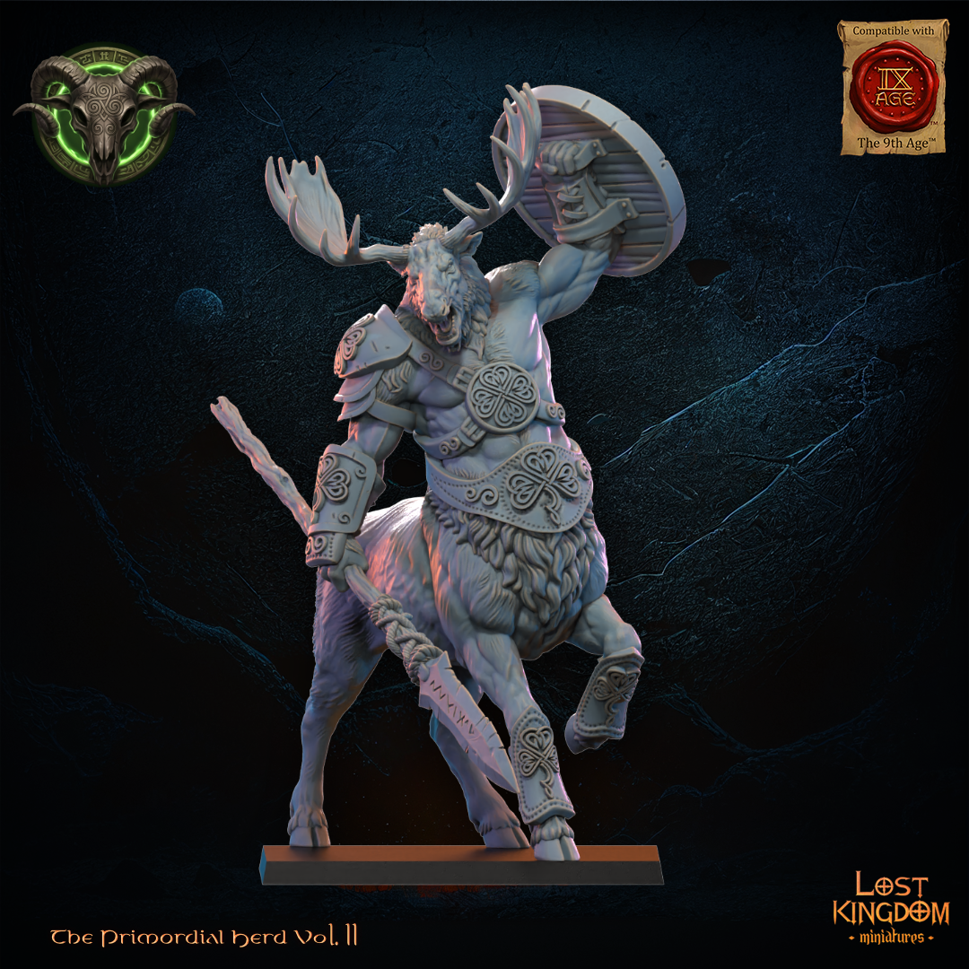 Wildhorn Centaur Chieftain, antlered beastman centaur hero