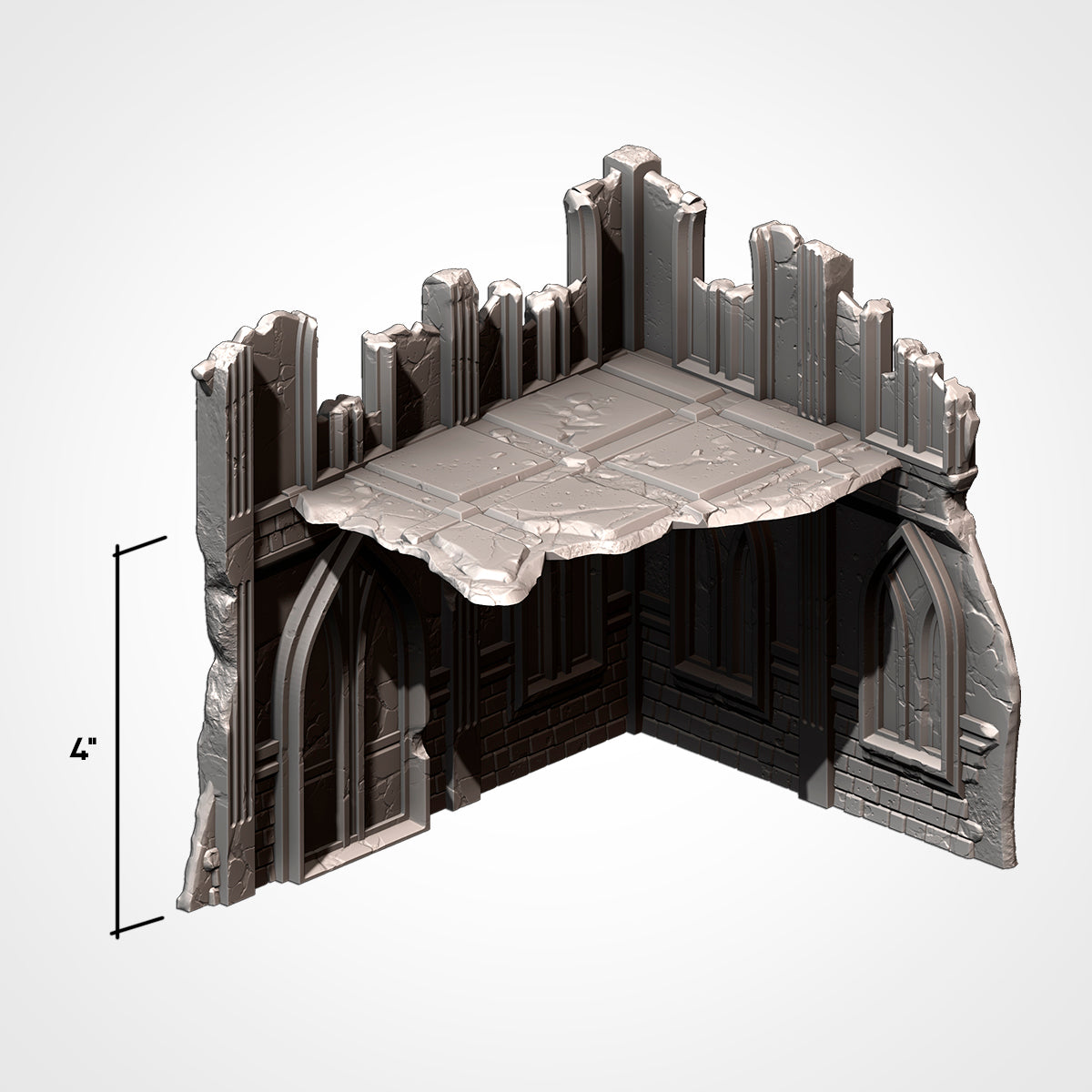 Corner Ruin 6x5in A: upper floor and interior view, 4 in ground storey (Txarli Factory render)
