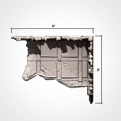 Corner Ruin 6x5in A: top view, 6 x 5 in footprint (Txarli Factory render)