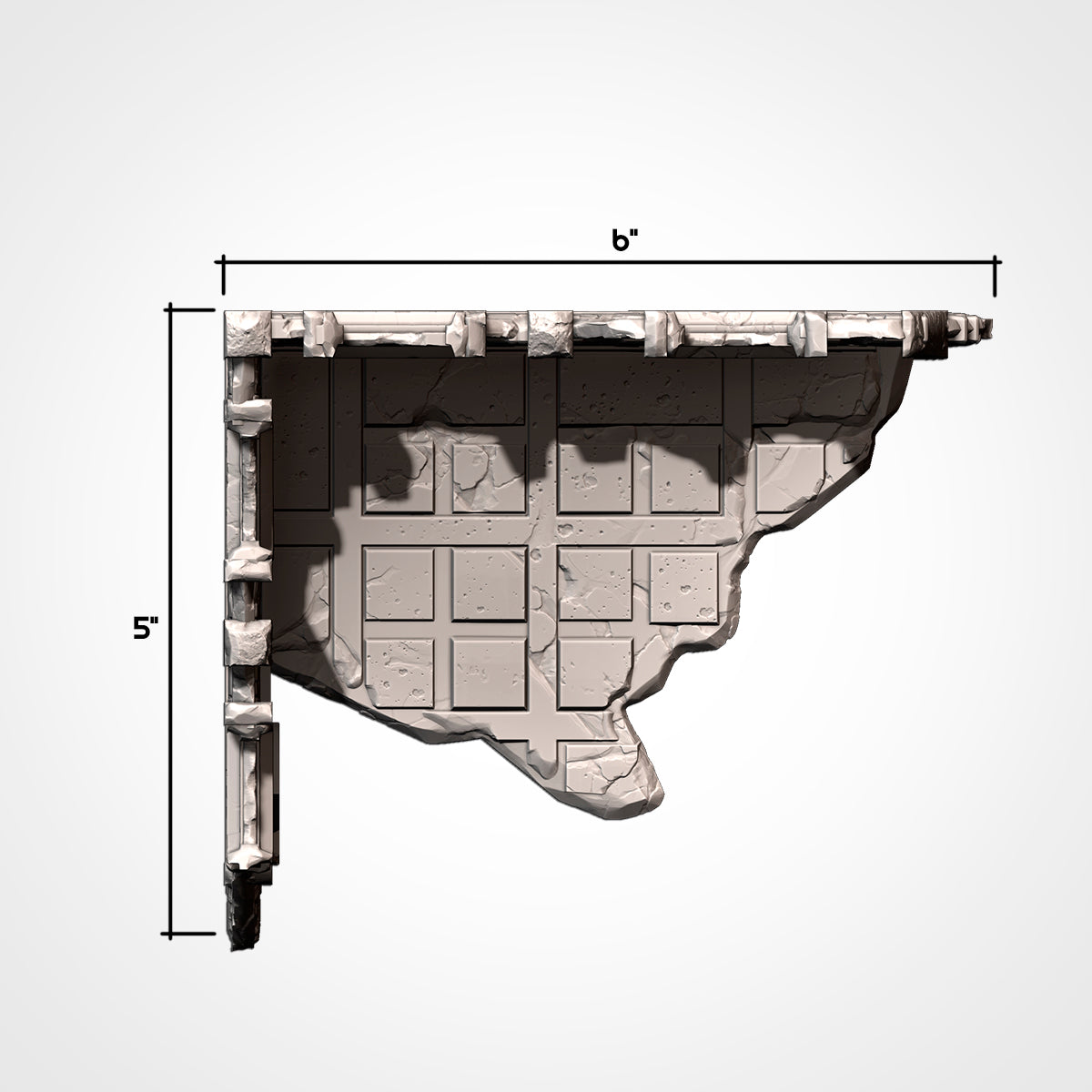 Corner Ruin 6x5in B: top view, 6 x 5 in footprint (Txarli Factory render)