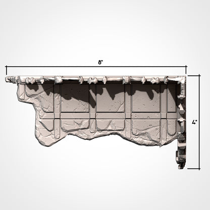 Corner Ruin 8x4in A: top view, 8 x 4 in footprint (Txarli Factory render)