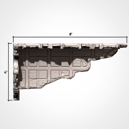 Corner Ruin 8x4in B: top view, 8 x 4 in footprint (Txarli Factory render)