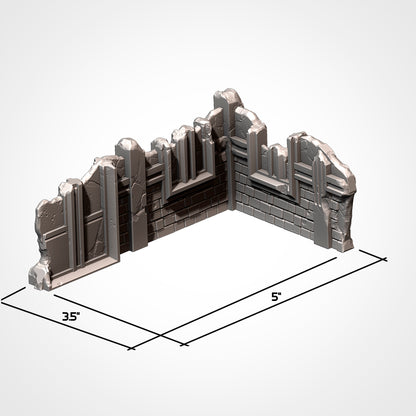 Low Wall 5x3.5in A: corner wall, 5 x 3.5 in footprint (Txarli Factory render)