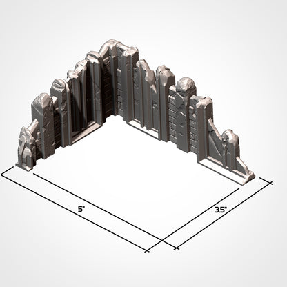 Low Wall 5x3.5in B: corner wall, 5 x 3.5 in footprint (Txarli Factory render)