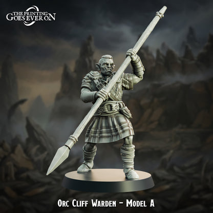 Orc Cliff Warden spearman pose A