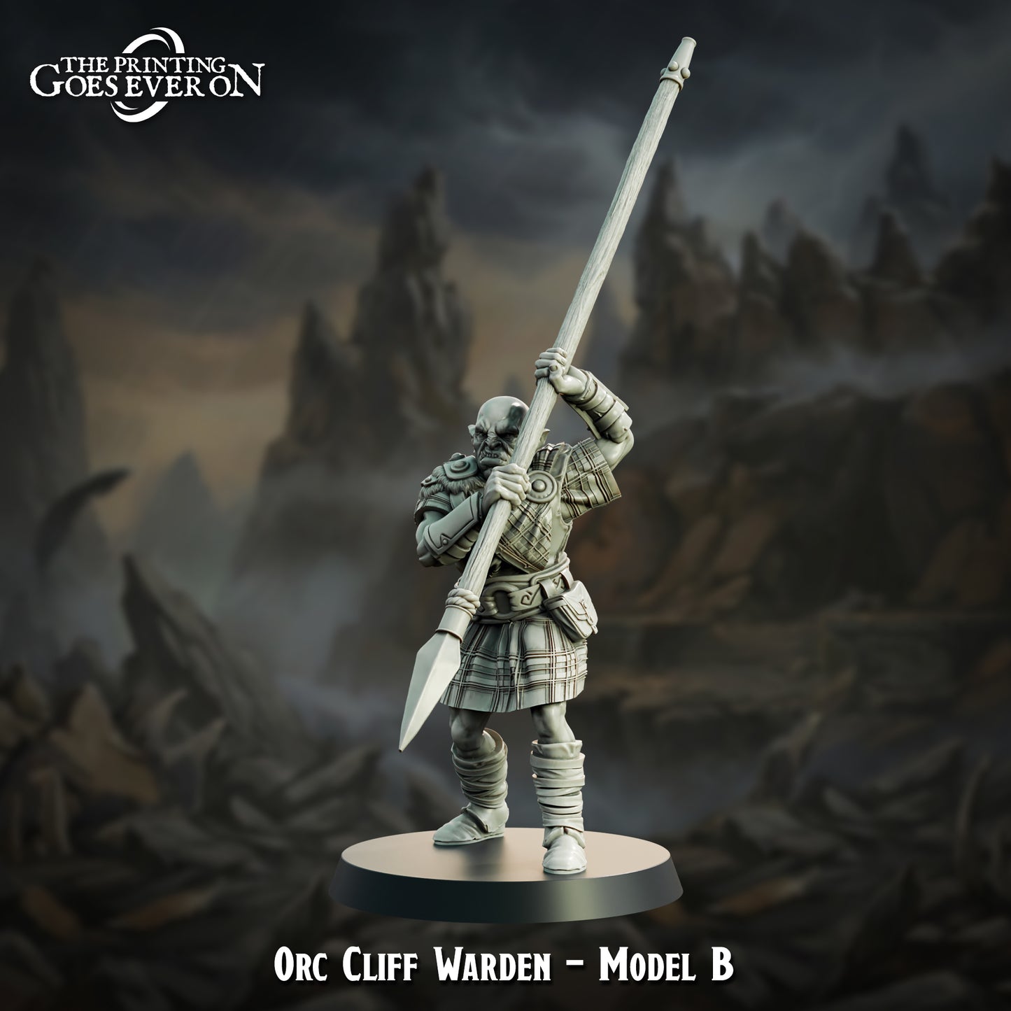 Orc Cliff Warden spearman pose B