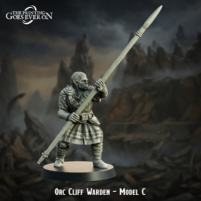 Orc Cliff Warden spearman pose C