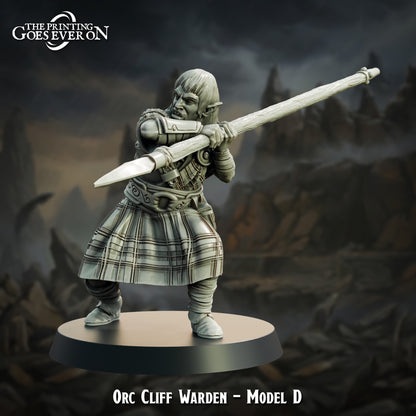 Orc Cliff Warden spearman pose D