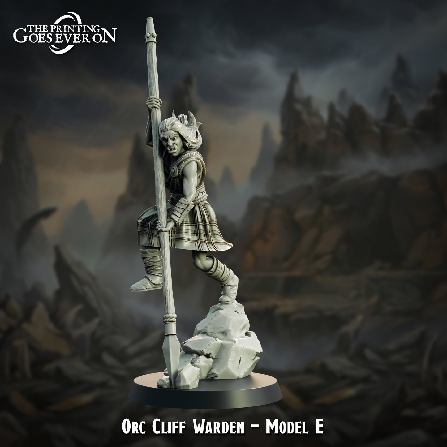 Orc Cliff Warden spearman pose E