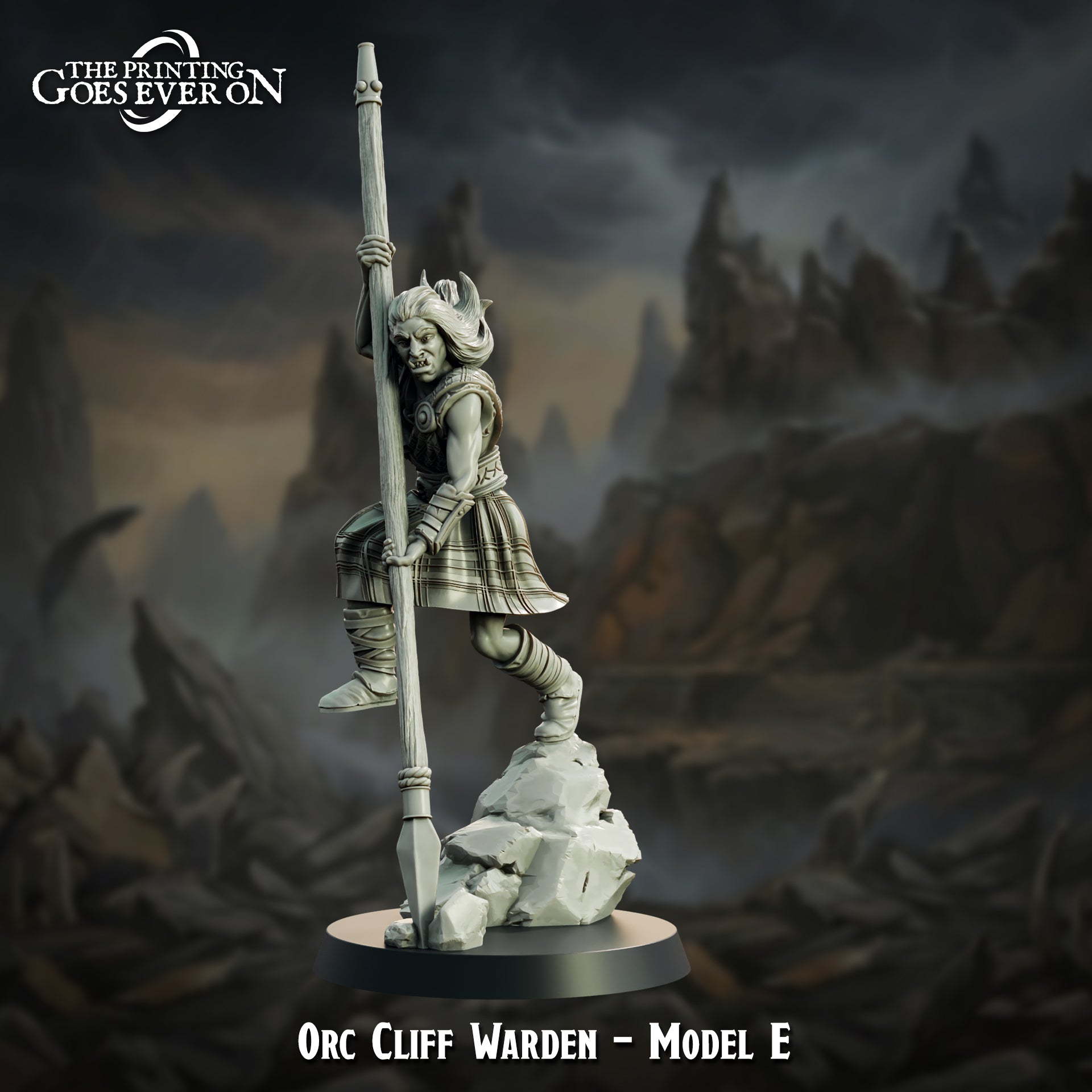 Orc Cliff Warden spearman pose E
