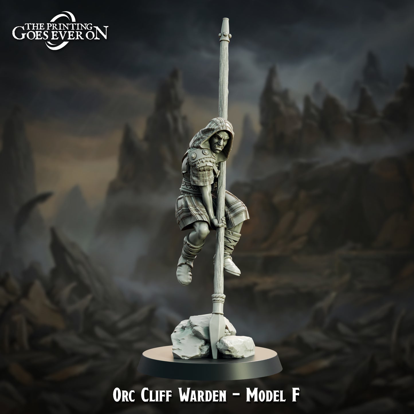 Orc Cliff Warden spearman pose F