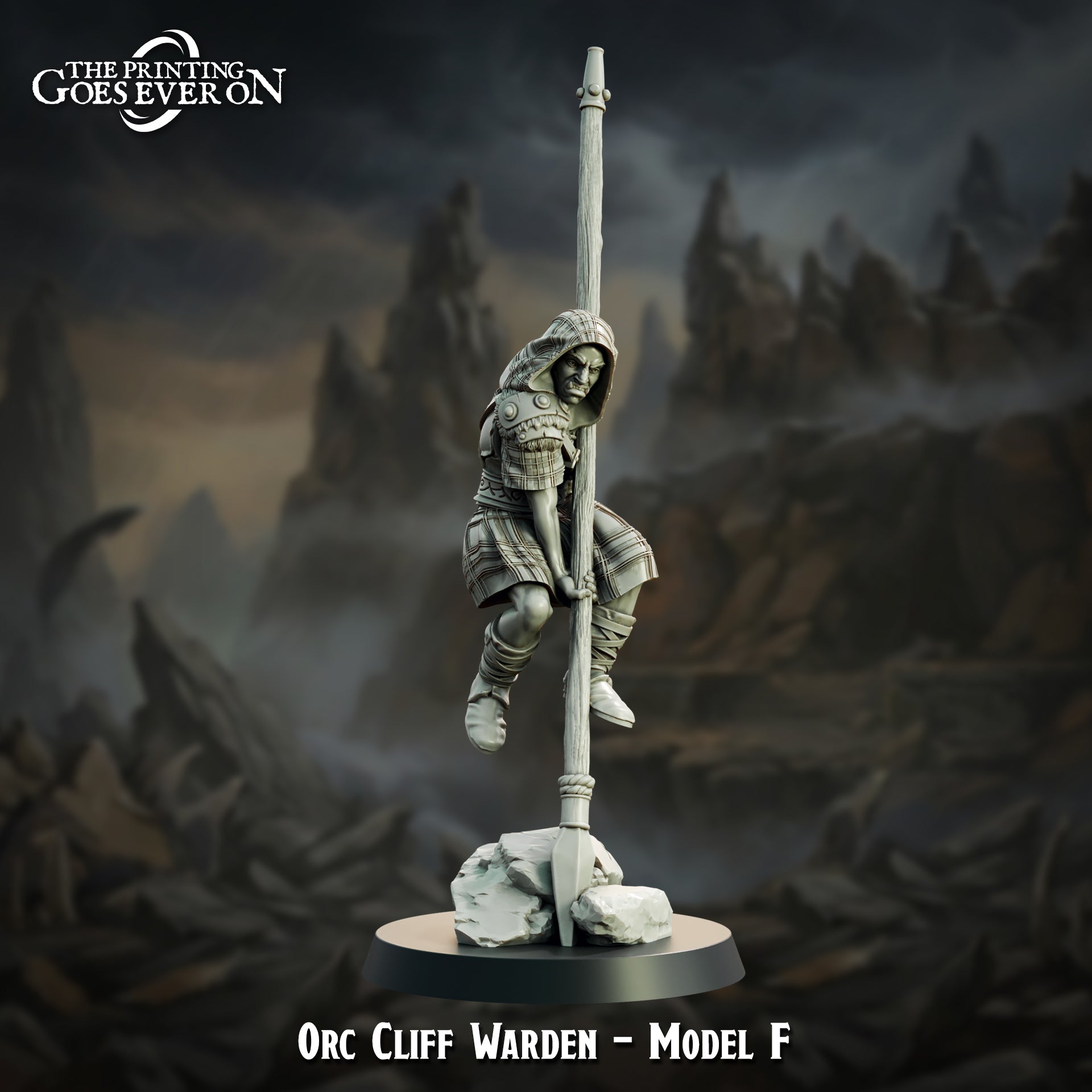 Orc Cliff Warden spearman pose F
