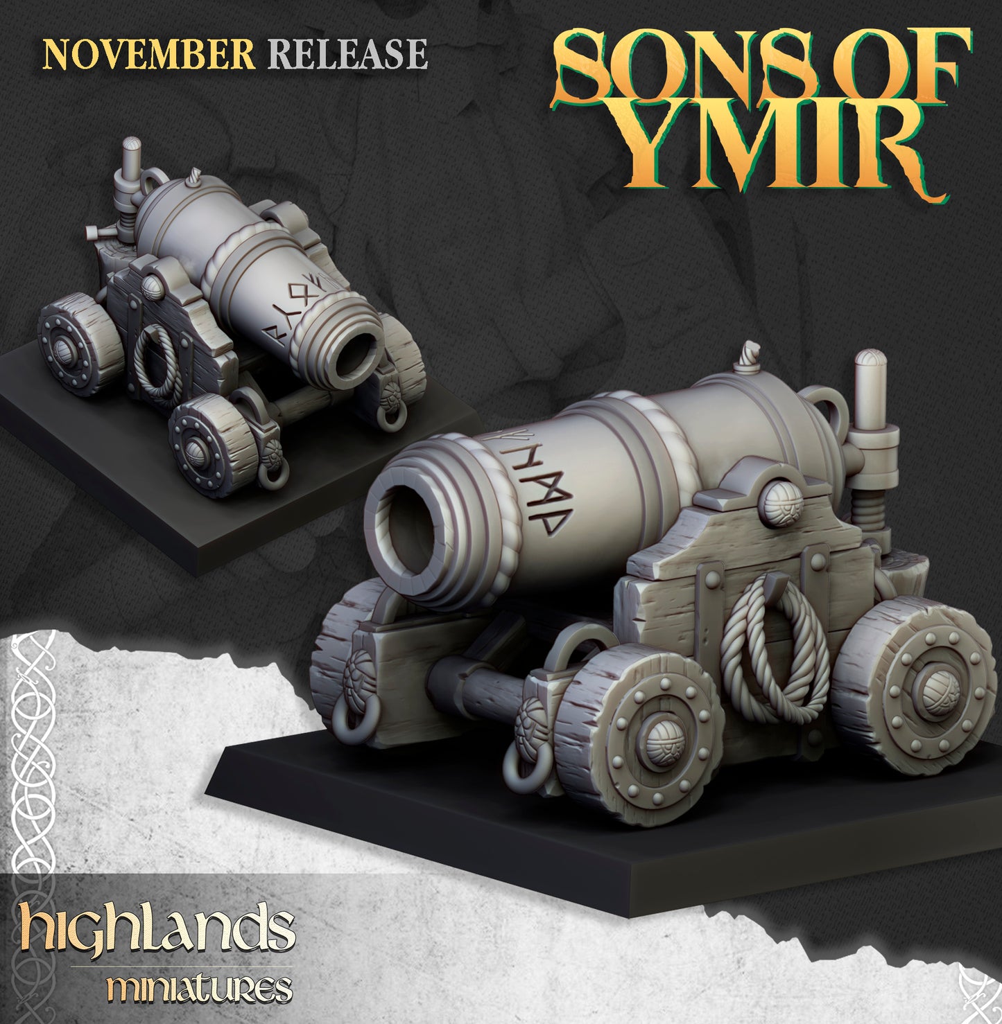 Dwarf cannon, mobile build on a wheeled carriage