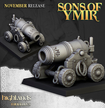 Dwarf cannon, mobile build on a wheeled carriage