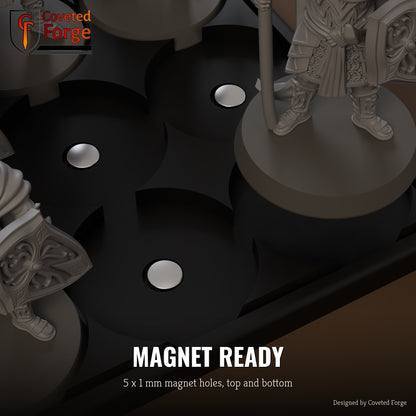 Magnet ready movement tray, 5x1mm magnet holes