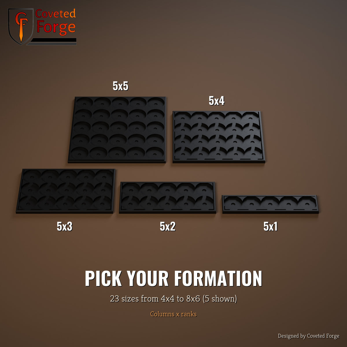 25mm conversion tray formations 5x1 to 5x5