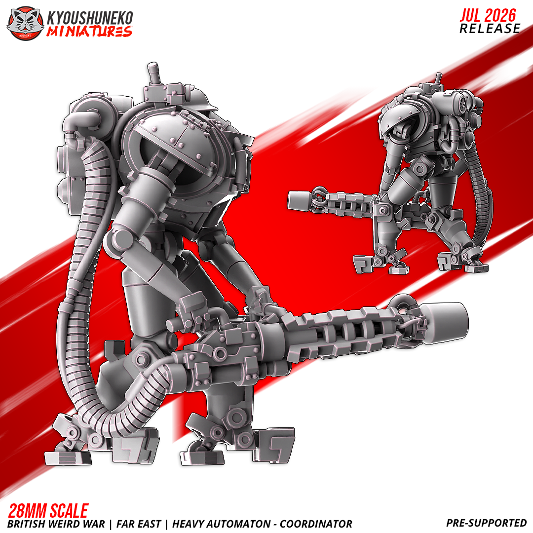 Far East heavy automaton coordinator with armored plating and exposed piston joints