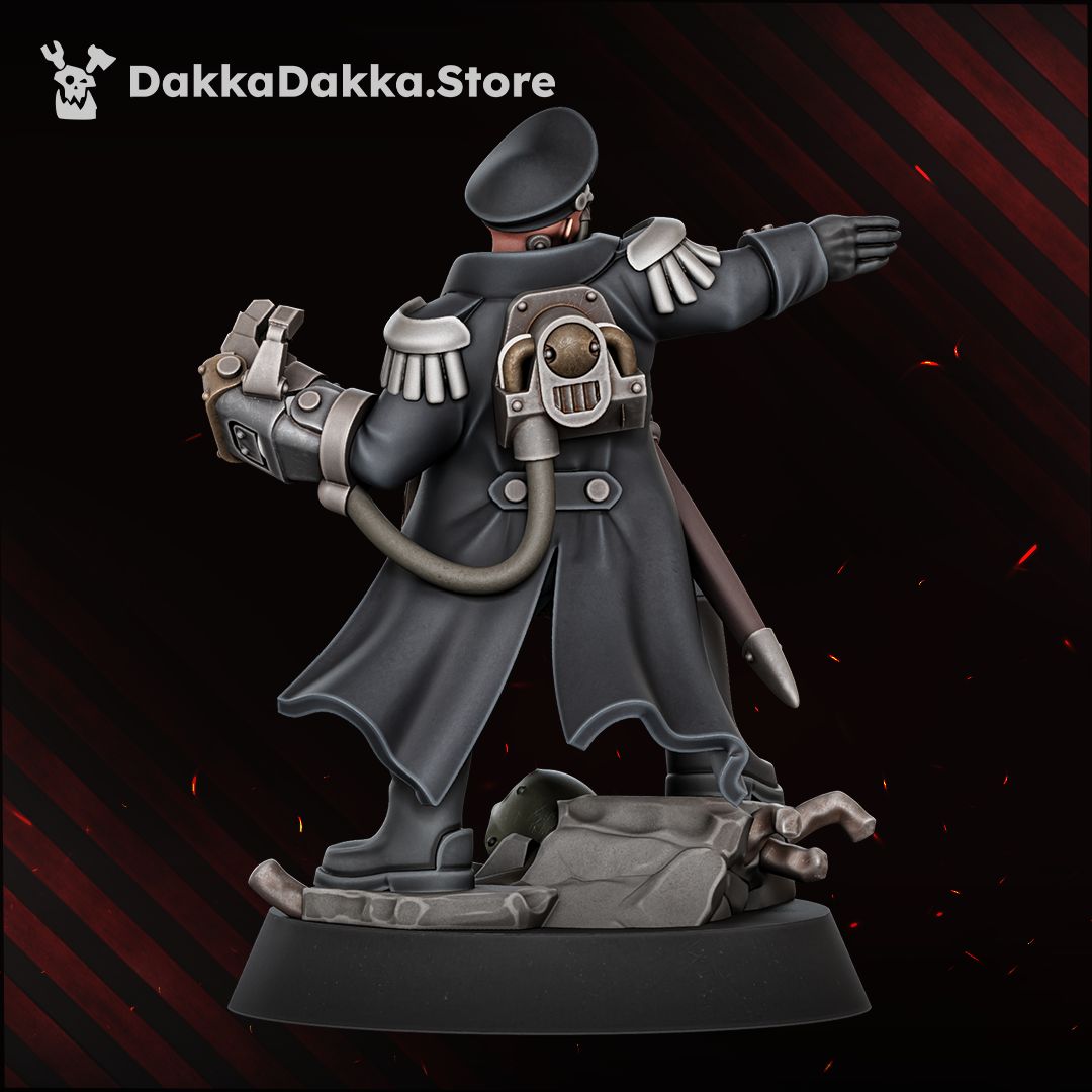 Kommandant C. Kroenenger, alternate painted studio render of the 29mm proxy command officer.