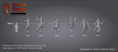 Scale reference: Centaur Warriors at 32mm scale beside a 32mm human silhouette