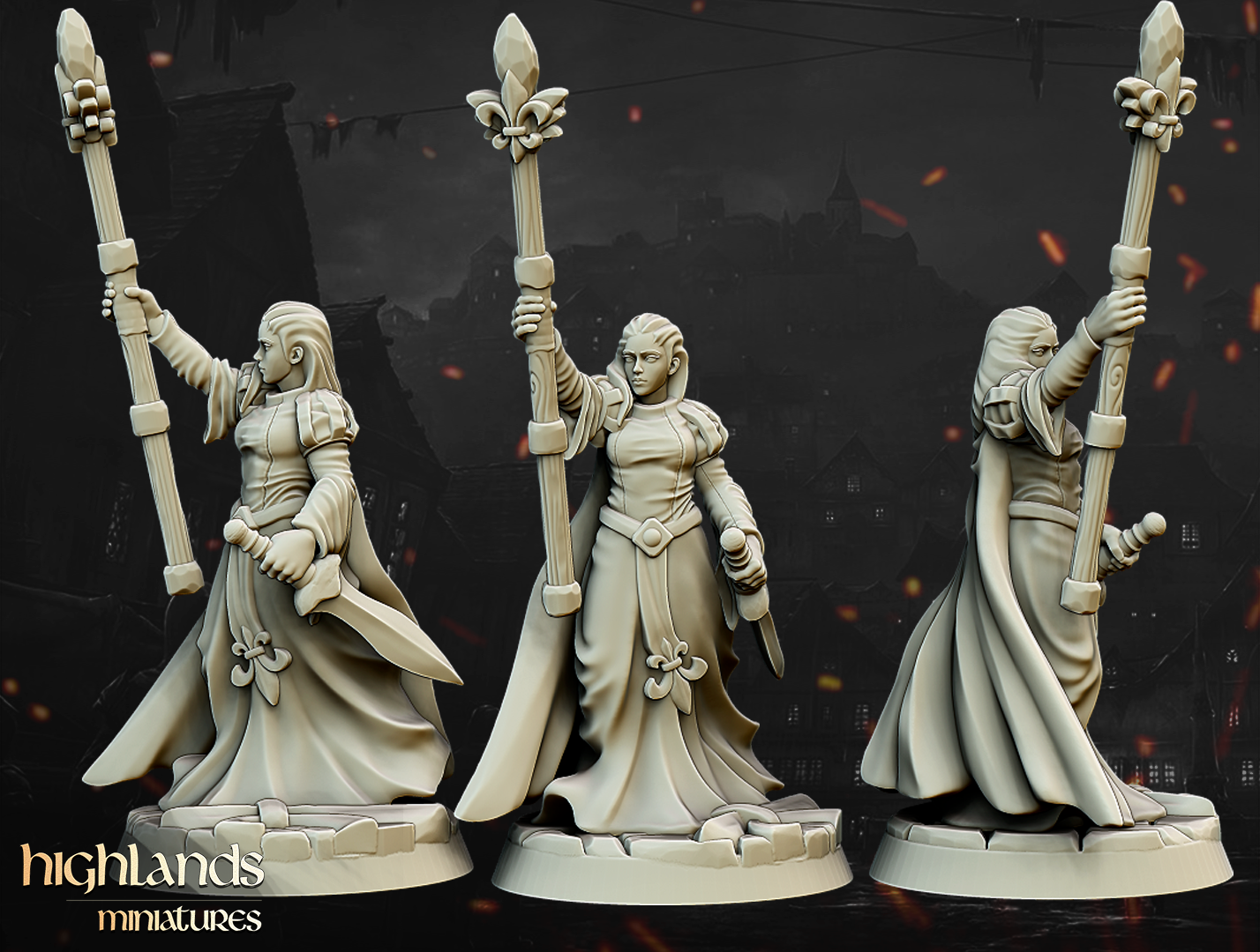 Damsel of the Lady on Foot | Gallia, the Medieval Kingdom | Highlands Miniatures