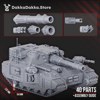 Superheavy Tank Barboudon B-5, a sci-fi superheavy battle tank, resin by Dakka Dakka
