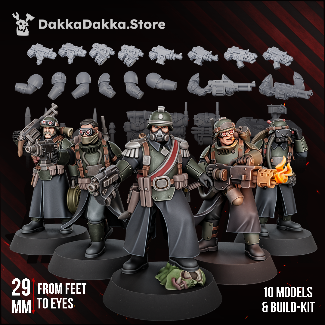 Doomsday Corps of Engineers painted squad of ten fixed-pose troopers with build kit parts