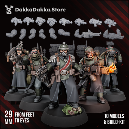 Doomsday Corps of Engineers painted squad of ten fixed-pose troopers with build kit parts