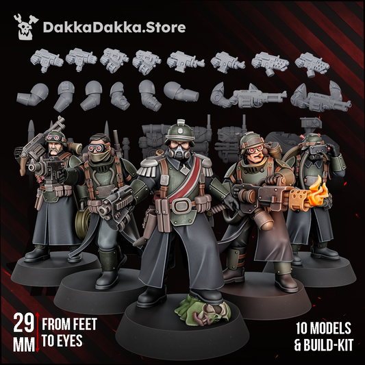 Doomsday Corps of Engineers painted squad of ten fixed-pose troopers with build kit parts