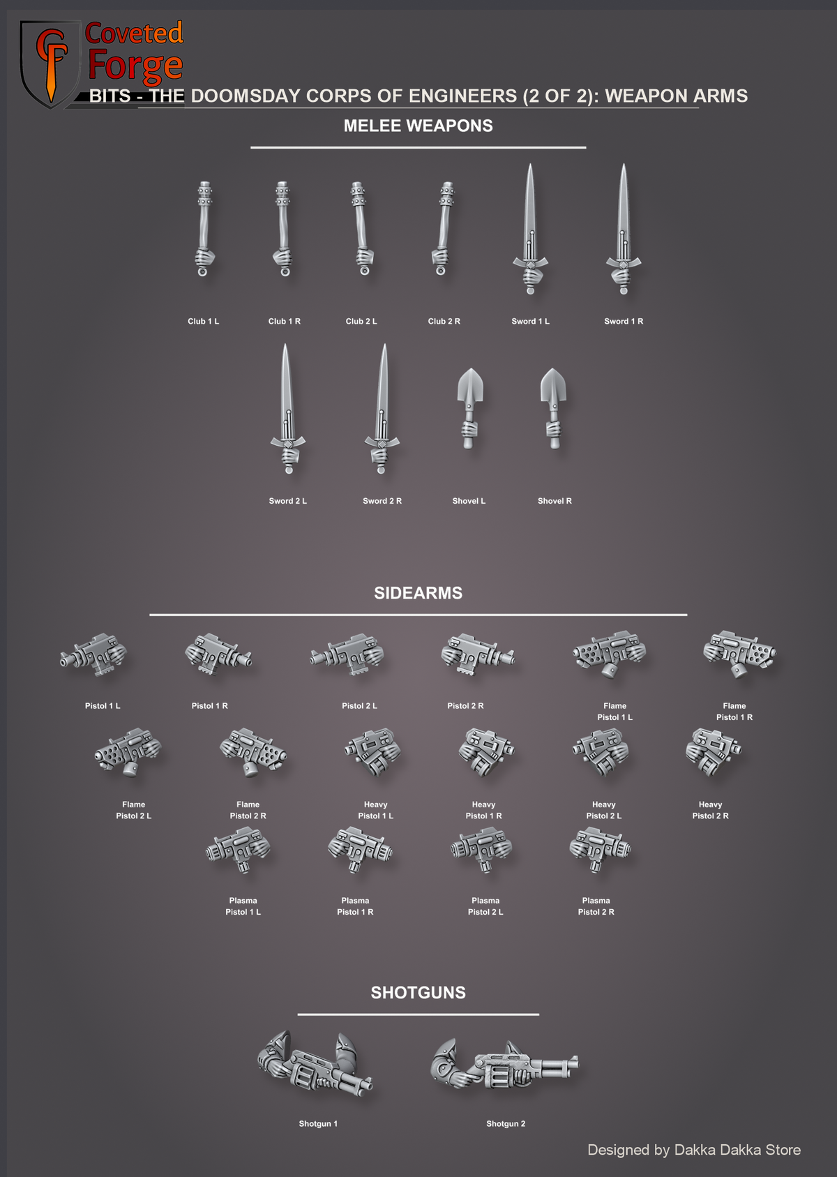 Doomsday Corps of Engineers parts guide 2 of 2: melee weapons, sidearms and shotguns