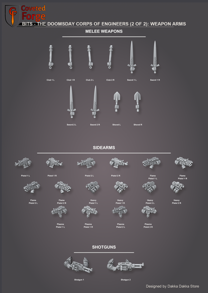 Doomsday Corps of Engineers parts guide 2 of 2: melee weapons, sidearms and shotguns