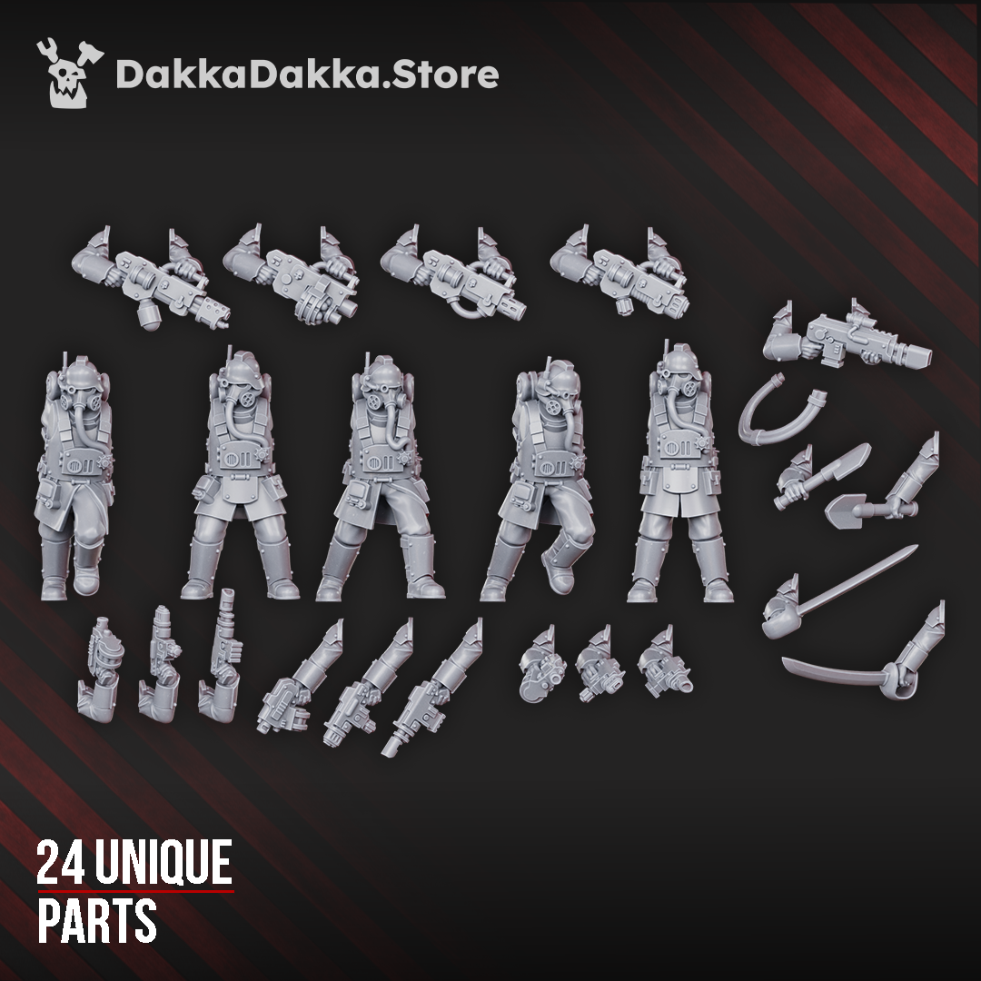 Death Corps Spec Ops conversion parts, 32mm resin, Dakka Dakka Store