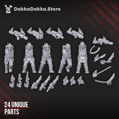 Death Corps Spec Ops conversion parts, 32mm resin, Dakka Dakka Store