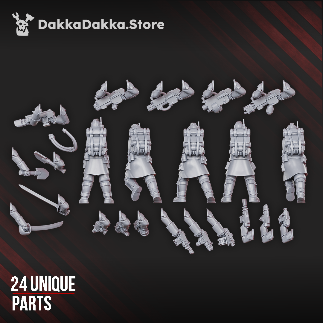 Death Corps Spec Ops conversion parts, 32mm resin, Dakka Dakka Store