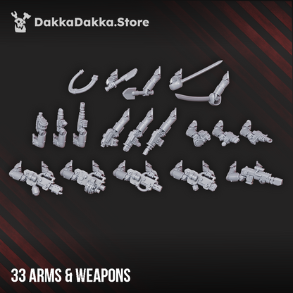 Death Corps Spec Ops arms and weapons bits, 32mm resin, Dakka Dakka Store