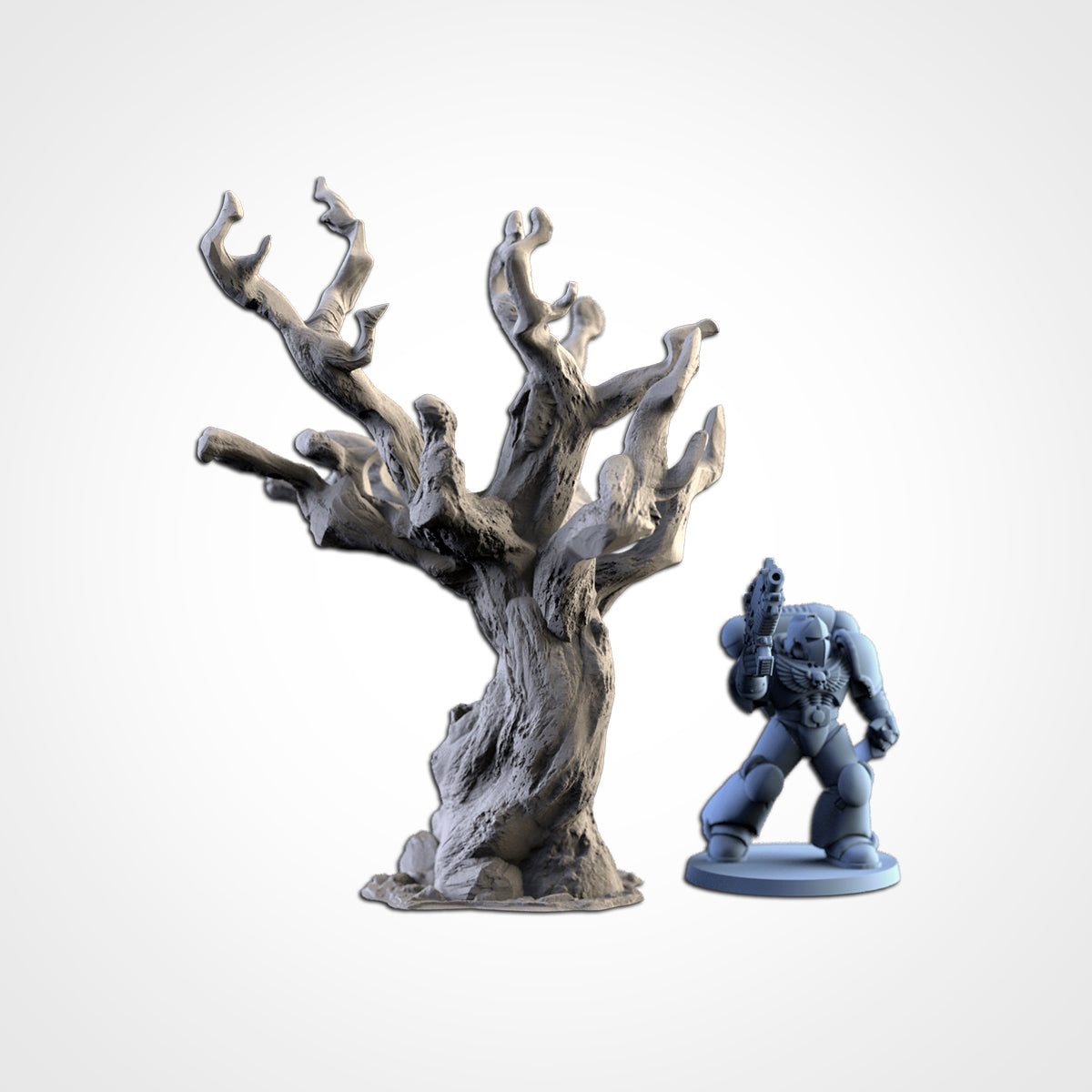 Dead tree scenery piece, 3D printed terrain, Txarli Factory