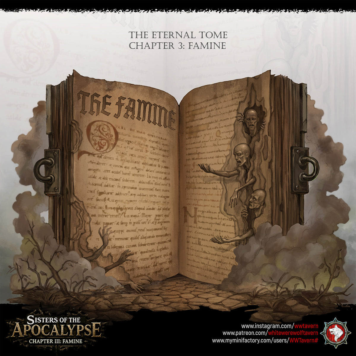 Painted concept art of the Eternal Tome, Chapter 3: Famine.