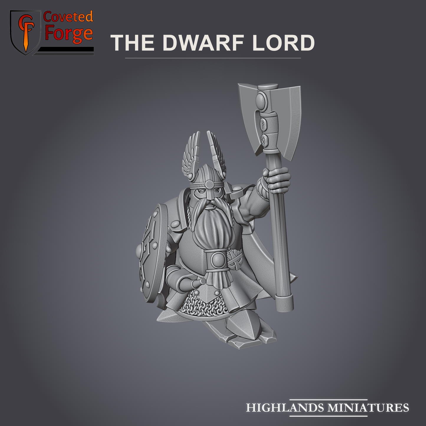 The Dwarf Lord with axe and shield