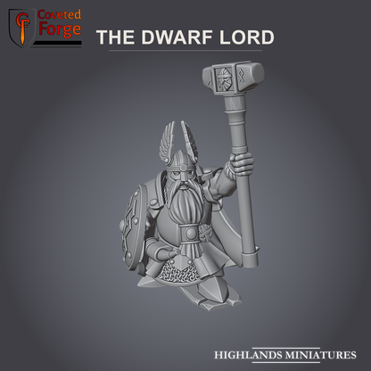 The Dwarf Lord with hammer and shield