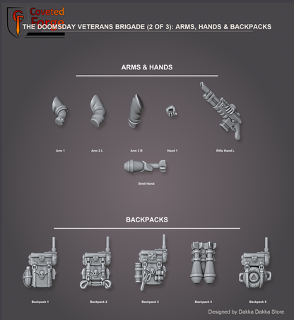 Doomsday Veterans Brigade parts 2 of 3: arms, hands and backpacks