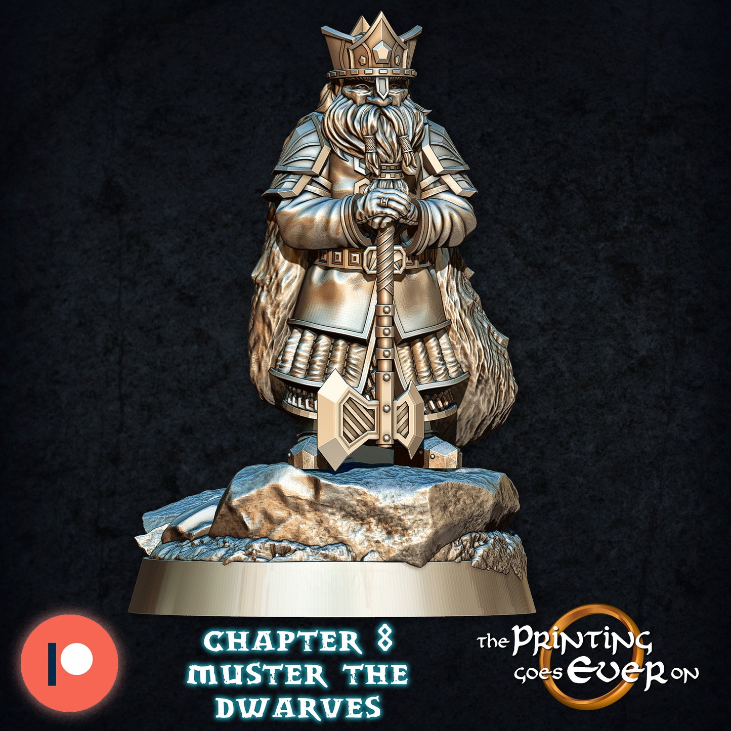 Dwarf King with Cloak | Muster the Dwarves | MESBG | The Printing Goes Ever On