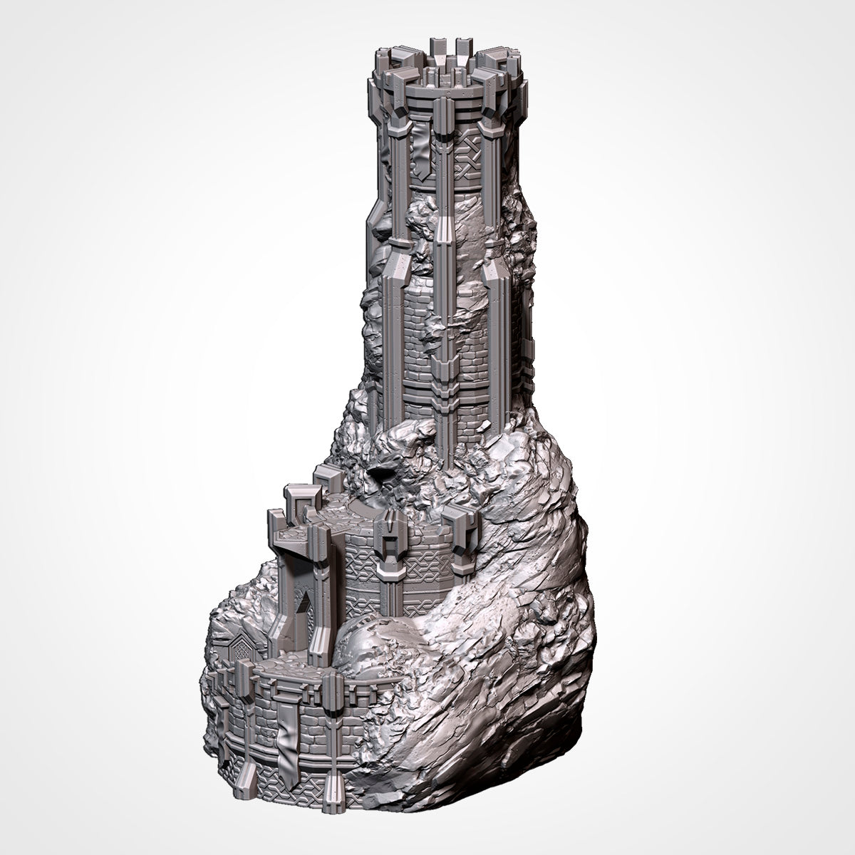 Dwarven Watchtower: three-quarter view of the gate bastion and stairway (Txarli Factory render)