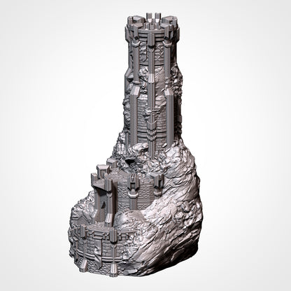 Dwarven Watchtower: three-quarter view of the gate bastion and stairway (Txarli Factory render)