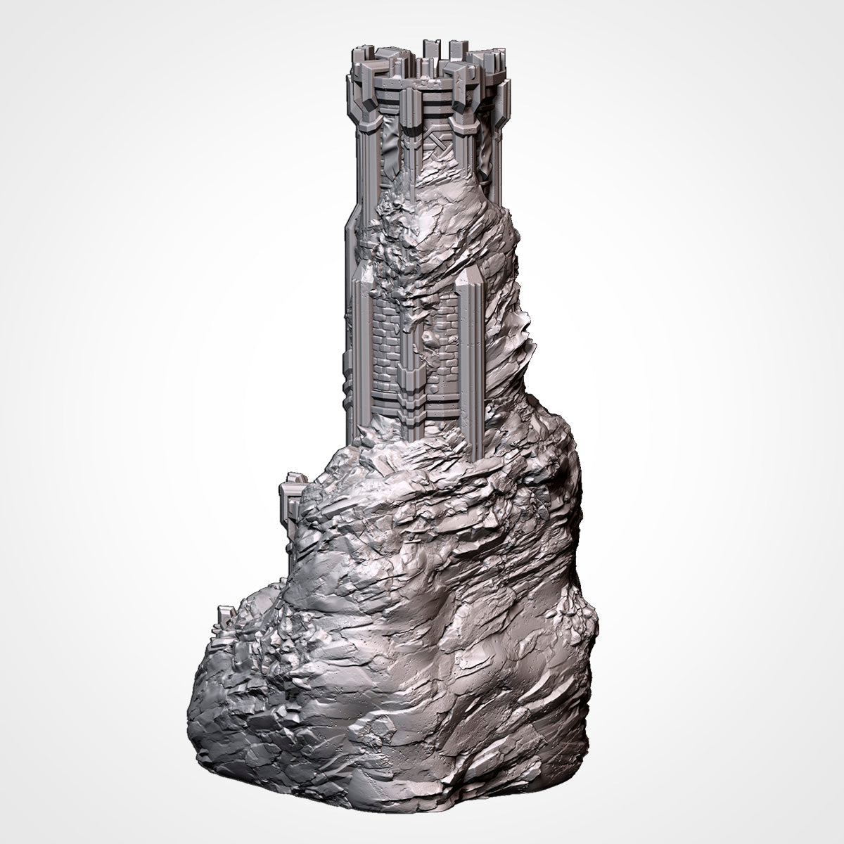 Dwarven Watchtower: rear view of the rock outcrop (Txarli Factory render)