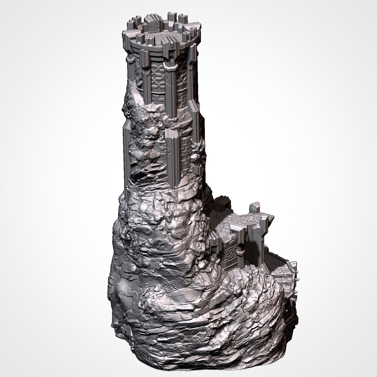 Dwarven Watchtower: high side view showing the top platform (Txarli Factory render)