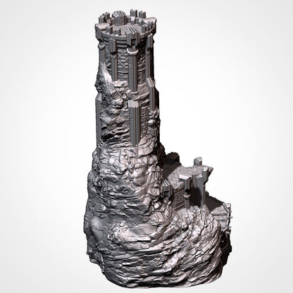 Dwarven Watchtower: high side view showing the top platform (Txarli Factory render)