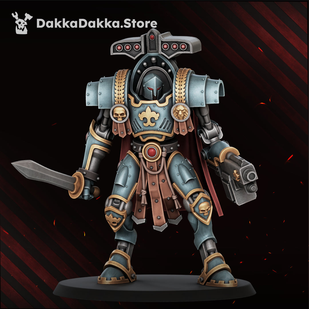 Insolentis Exosceletus Model 1 built with the bolter and the blade, front view, Dakka Dakka Store render