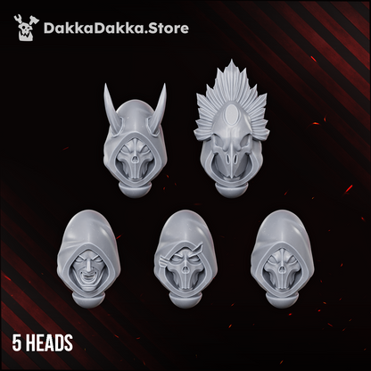 The five interchangeable Firestorm Guardians heads, Dakka Dakka Store render