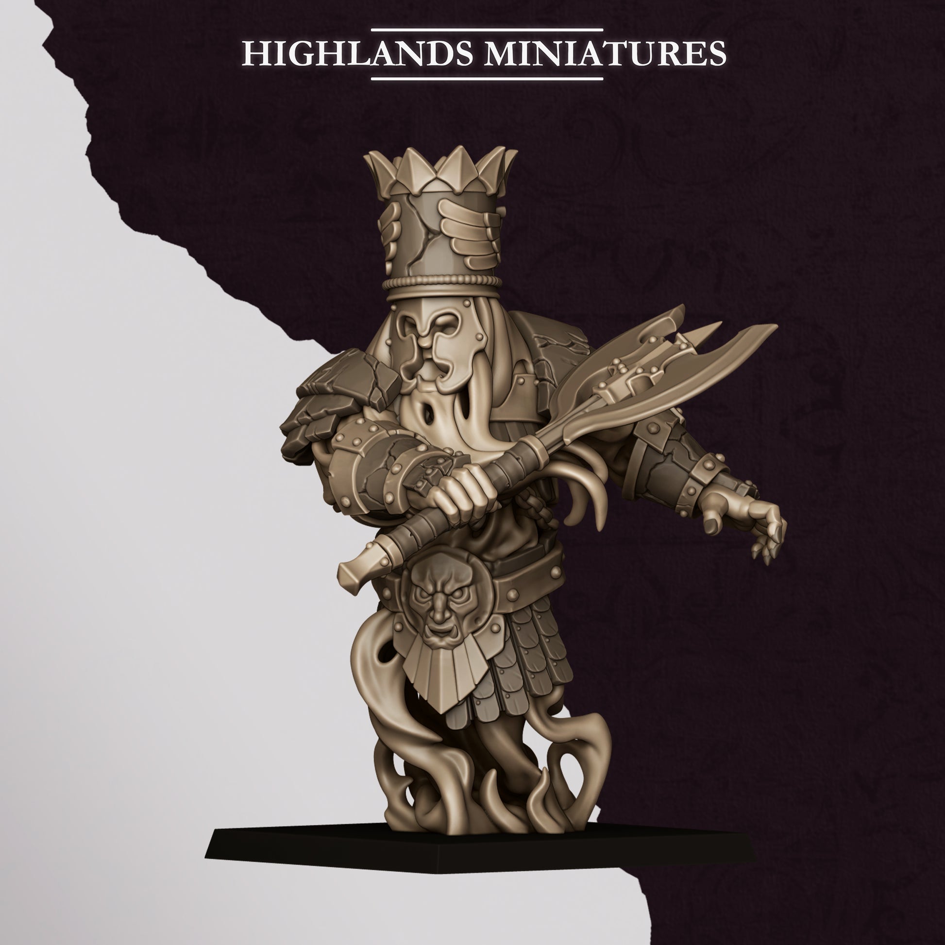 Marduk Fire Incantation flame priest, single mage pose 3, 32mm resin by Highlands Miniatures