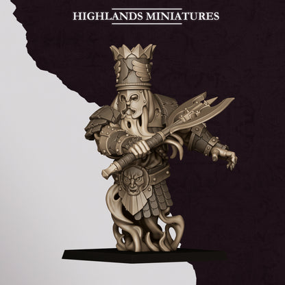 Marduk Fire Incantation flame priest, single mage pose 3, 32mm resin by Highlands Miniatures